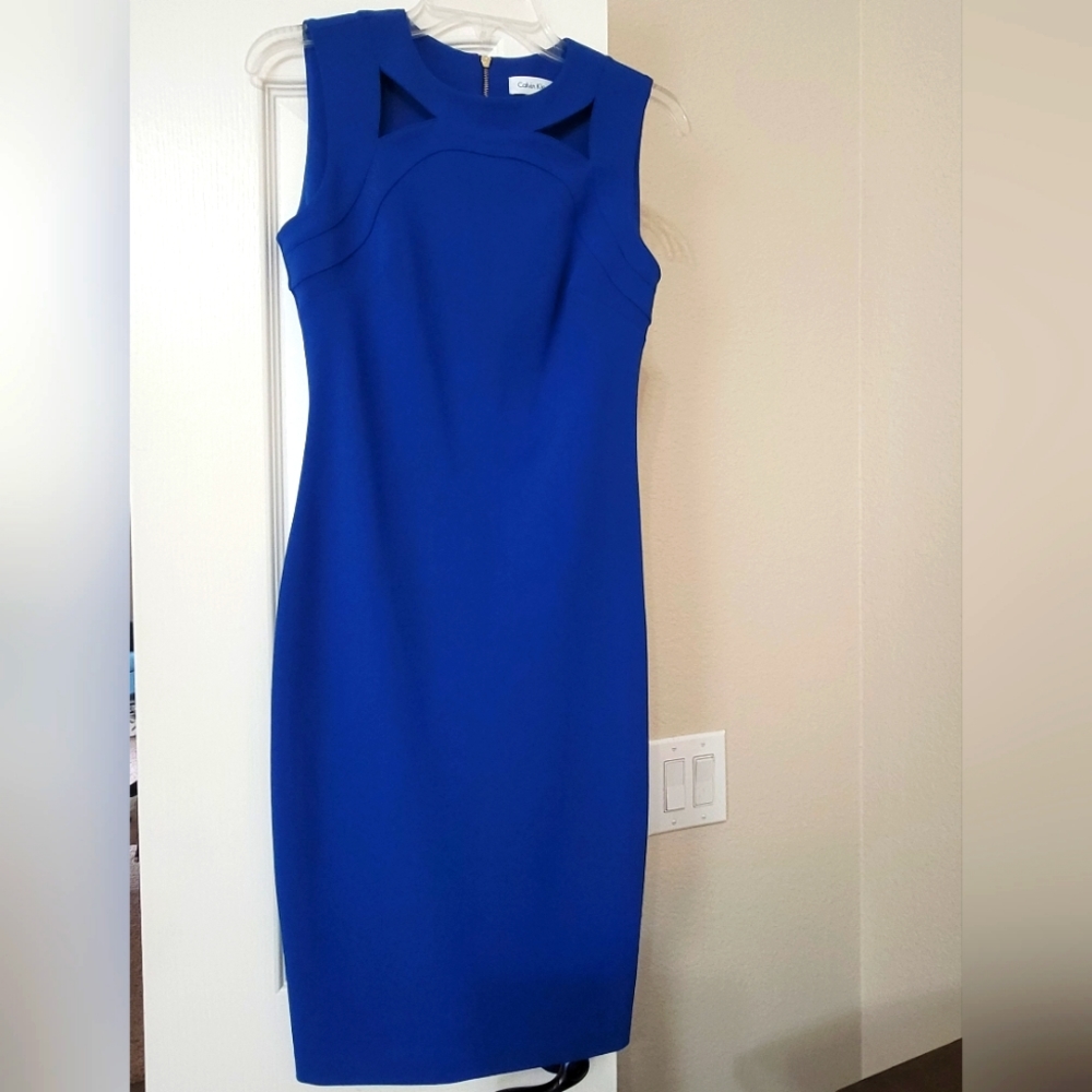 Calvin Klein | NWT Fitted blue dress, sz 2